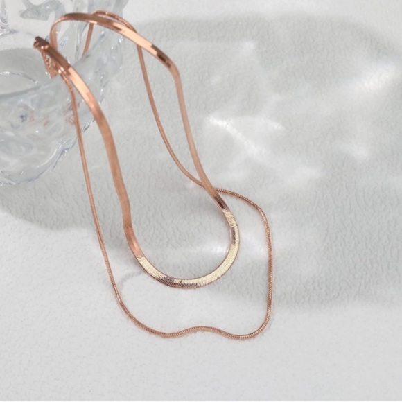 Women’s Rose Gold Necklace 14K Rose Gold plated Necklace Gold Chain for Women - Picture 6 of 6